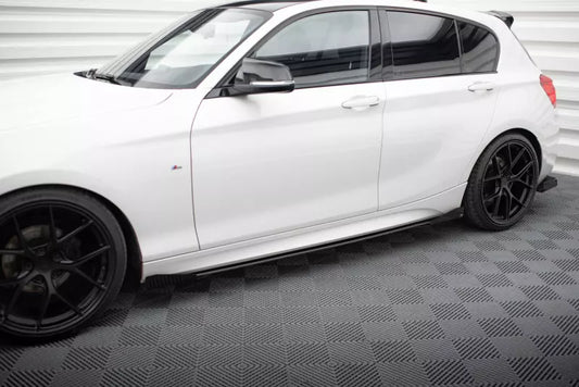 Maxton Design Street Pro Schweller Flaps für BMW 1er F20 M135i / M140i / M Paket Hochglanz schwarz – Ansicht 1