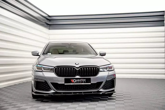Maxton Design Frontlippe V.2 für BMW 5er M-Paket / M550i / M550d / G30 Limousine / G31 Touring Facelift 2020-2023 Hochglanz schwarz – Ansicht 1