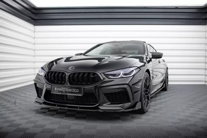 Maxton Design Frontlippe mit Flaps V.1 für BMW M8 Gran Coupe F93 / Coupe F92 Hochglanz schwarz – Ansicht 1