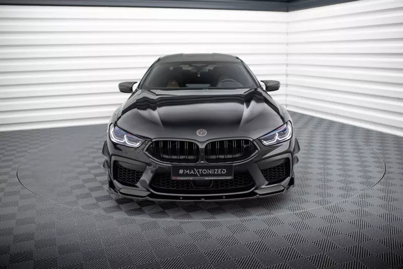 Maxton Design Frontlippe mit Flaps V.1 für BMW M8 Gran Coupe F93 / Coupe F92 Hochglanz schwarz – Ansicht 2