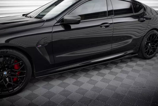 Maxton Design Seitenschweller (Paar) V.2 für BMW M8 Gran Coupe F93 / 8 Gran Coupe M-Pack G16 Hochglanz schwarz – Ansicht 1