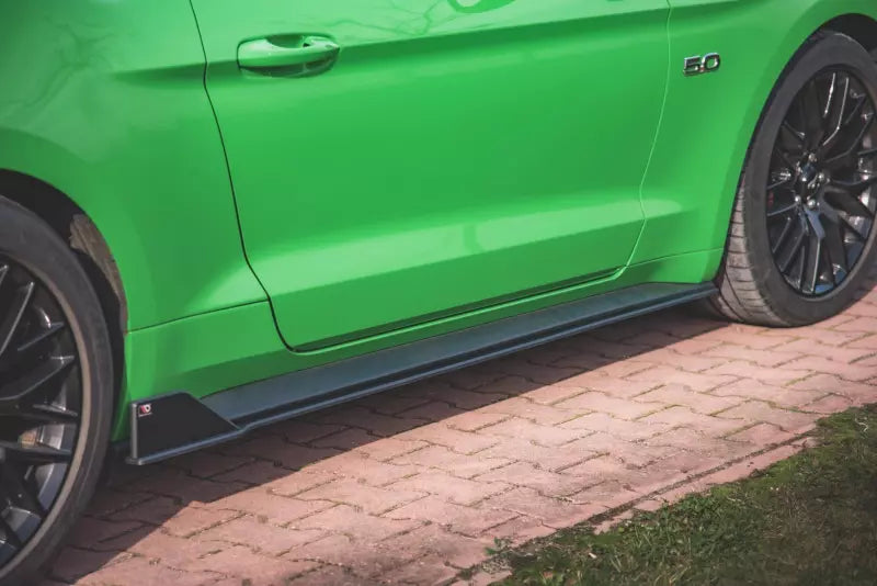 Maxton Design Street Pro Seitenschweller (Paar) V.2 für Ford Mustang GT Mk6 Facelift matt schwarz – Ansicht 1