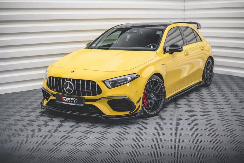 Maxton Design Frontlippe mit Flaps V.3 für Mercedes A45 AMG S Aero Paket Hochglanz schwarz – Ansicht 1