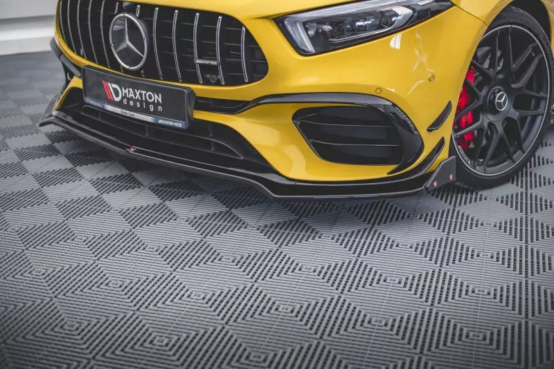 Maxton Design Frontlippe mit Flaps V.3 für Mercedes A45 AMG S Aero Paket Hochglanz schwarz – Ansicht 2