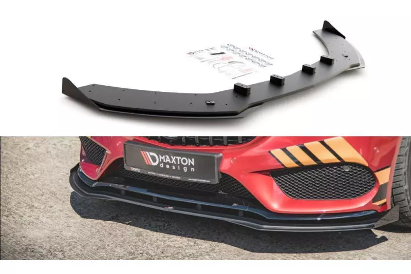 Maxton Design Street Pro Frontlippe für Mercedes C43 AMG C205 Coupe schwarz + Glanz Flaps – Ansicht 2