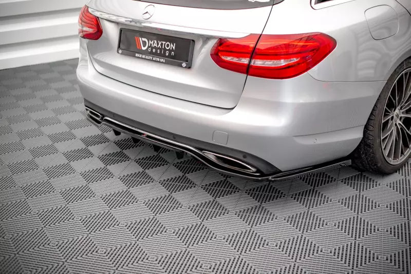 Maxton Design Heckdiffusor DTM Look für Mercedes C-Klasse W205 Hochglanz schwarz – Ansicht 1