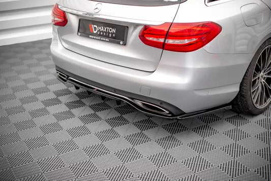 Maxton Design Heckdiffusor DTM Look für Mercedes C-Klasse W205 Hochglanz schwarz – Ansicht 1