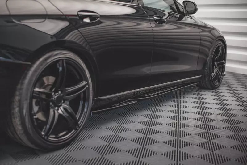 Maxton Design Seitenschweller (Paar) für Mercedes E-Klasse W213 Hochglanz schwarz – Ansicht 1