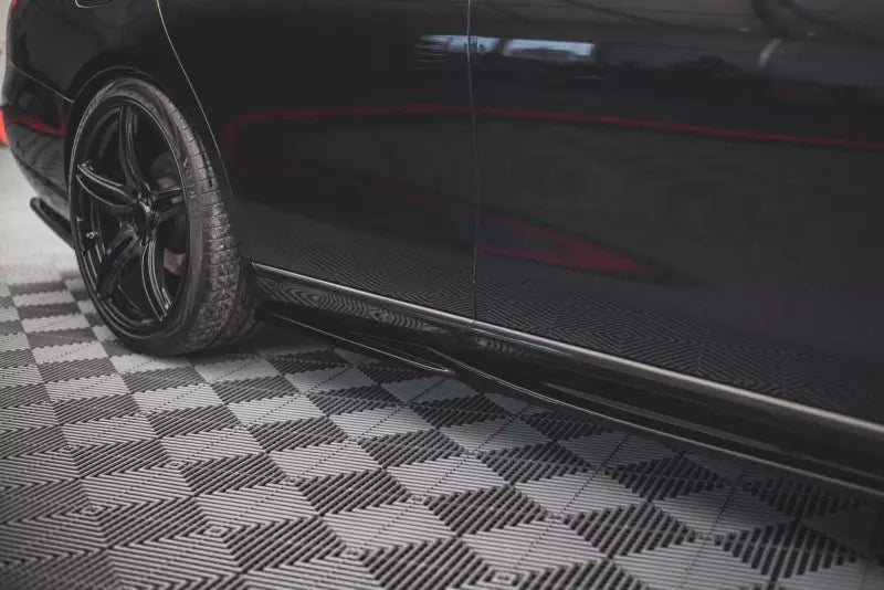 Maxton Design Seitenschweller (Paar) für Mercedes E-Klasse W213 Hochglanz schwarz – Ansicht 2