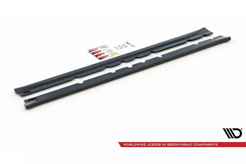 Maxton Design Seitenschweller (Paar) für Mitsubishi Lancer Mk8 Hochglanz schwarz – Ansicht 3