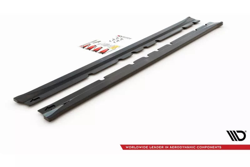 Maxton Design Seitenschweller (Paar) für Mitsubishi Lancer Mk8 Hochglanz schwarz – Ansicht 4