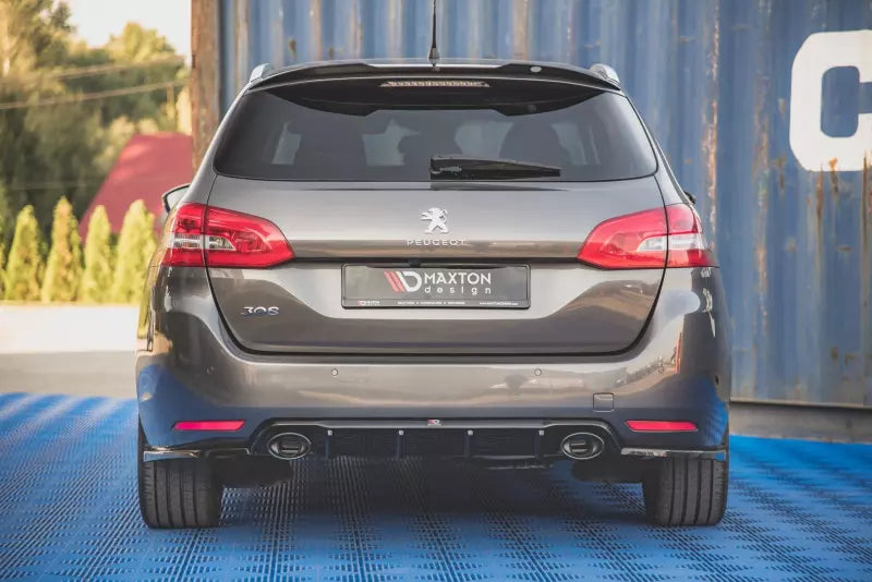 Maxton Design Heckdiffusor mit Sportauspuff Attrappe Chrom für Peugeot 308 II SW Facelift – Ansicht 1