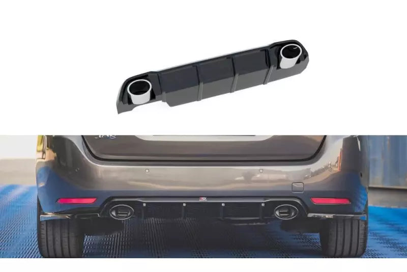 Maxton Design Heckdiffusor mit Sportauspuff Attrappe Chrom für Peugeot 308 II SW Facelift – Ansicht 2