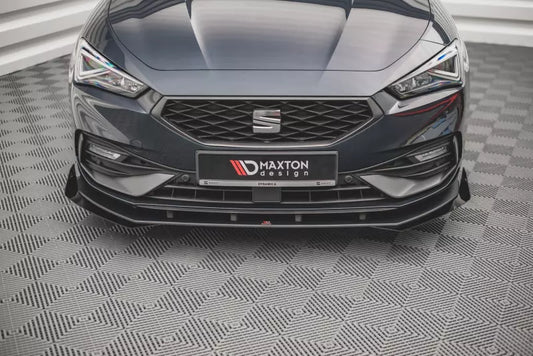 Maxton Design Street Pro Frontlippe für Seat Leon 4 (Typ KL) FR schwarz + Glanz Flaps – Ansicht 1