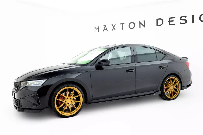 Maxton Design Seitenschweller (Paar) V.2 mit Flaps für Skoda Octavia RS 4 IV Hochglanz schwarz – Ansicht 3
