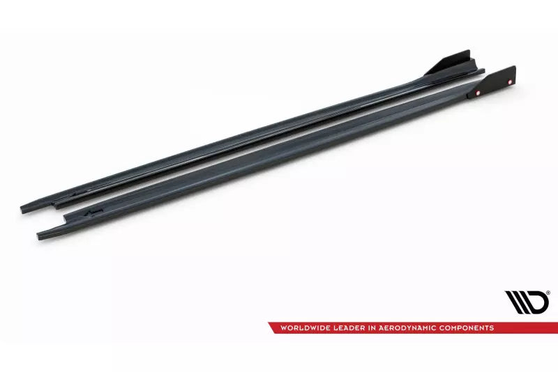 Maxton Design Seitenschweller (Paar) V.2 mit Flaps für Skoda Octavia RS 4 IV Hochglanz schwarz – Ansicht 4