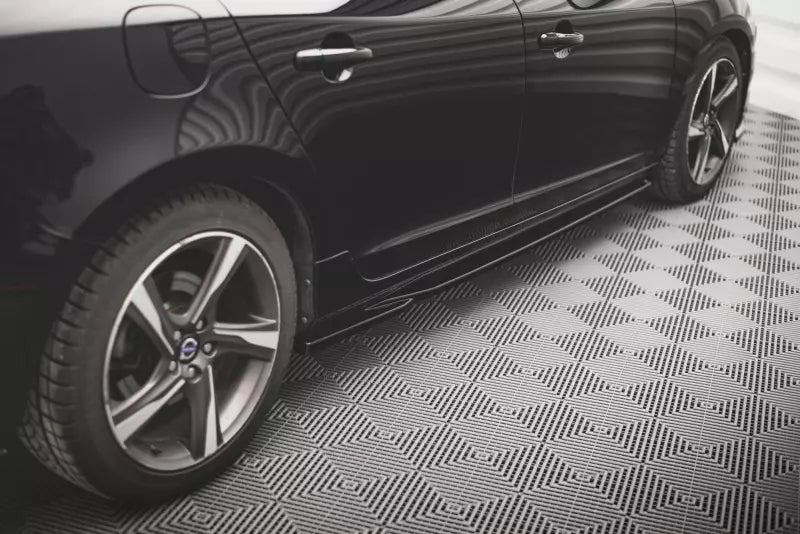 Maxton Design Seitenschweller (Paar) für Volvo S60 II R-Design Y20 Hochglanz schwarz – Ansicht 1