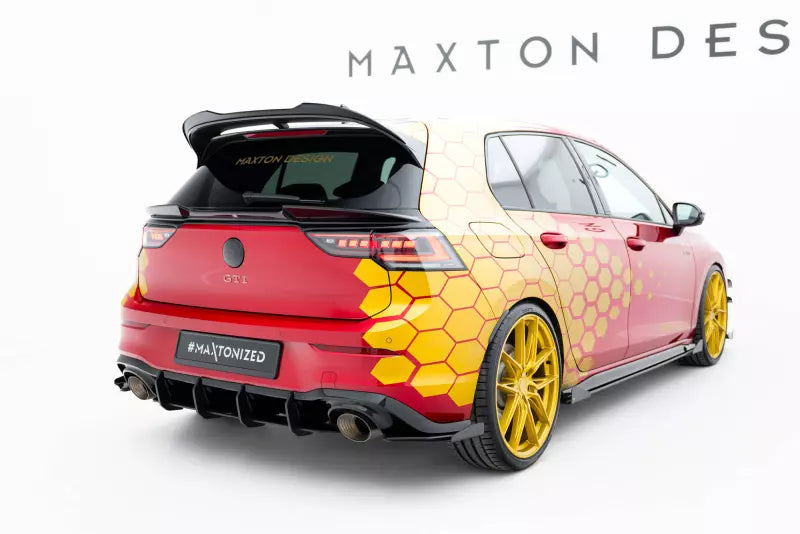 Maxton Design Street Pro Heckdiffusor Flaps für VW Golf 8 GTI Clubsport Hochglanz schwarz – Ansicht 2