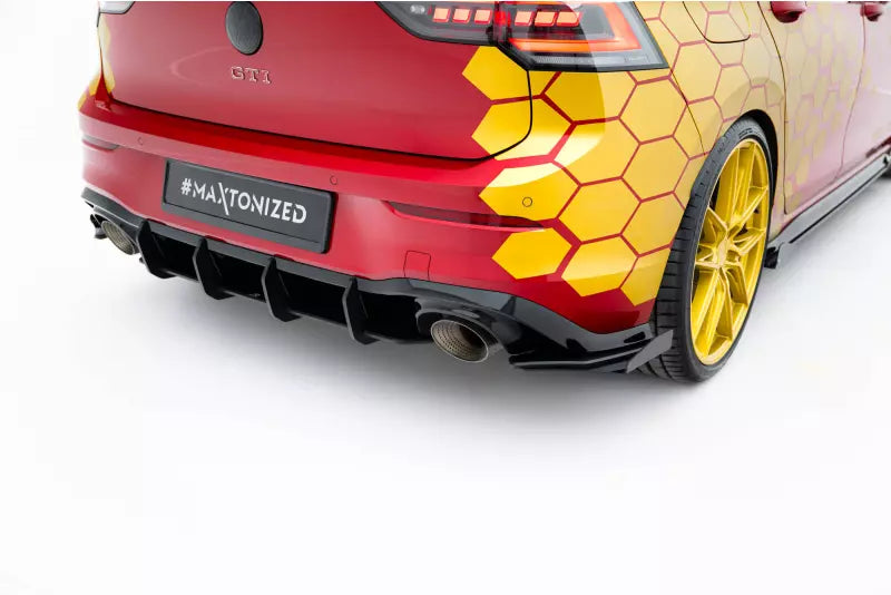 Maxton Design Street Pro Heckdiffusor Flaps für VW Golf 8 GTI Clubsport Hochglanz schwarz – Ansicht 3