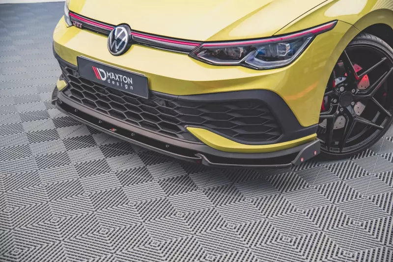 Maxton Design Frontlippe V.1 mit Flaps für VW Golf 8 GTI Clubsport Hochglanz schwarz – Ansicht 1