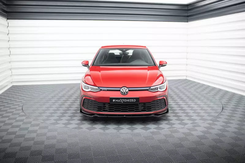 Maxton Design Frontlippe V.2 mit Flaps für VW Golf 8 GTI / GTD / R-Line / GTE Hochglanz schwarz – Ansicht 2