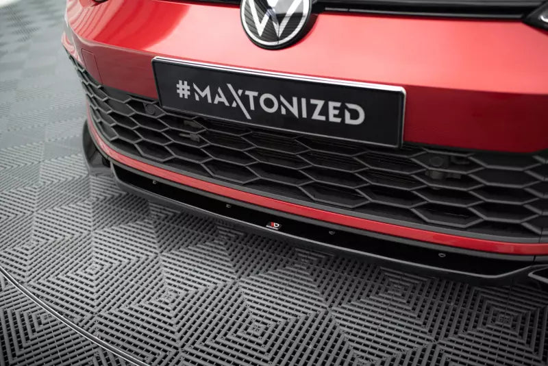 Maxton Design Frontlippe V.2 mit Flaps für VW Golf 8 GTI / GTD / R-Line / GTE Hochglanz schwarz – Ansicht 3