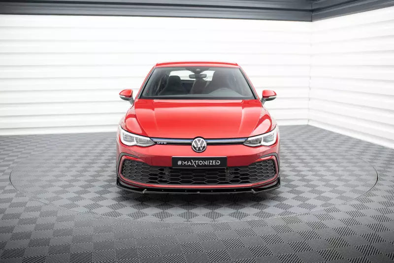 Maxton Design Frontlippe V.3 mit Flaps für VW Golf 8 GTI / GTD / R-Line / GTE Hochglanz schwarz – Ansicht 2