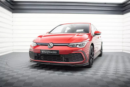 Maxton Design Frontlippe V.4 für VW Golf 8 GTI / GTD / R-Line / GTE Hochglanz schwarz – Ansicht 1