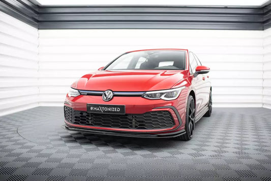 Maxton Design Frontlippe V.5 für VW Golf 8 GTI / GTD / R-Line / GTE Hochglanz schwarz – Ansicht 1