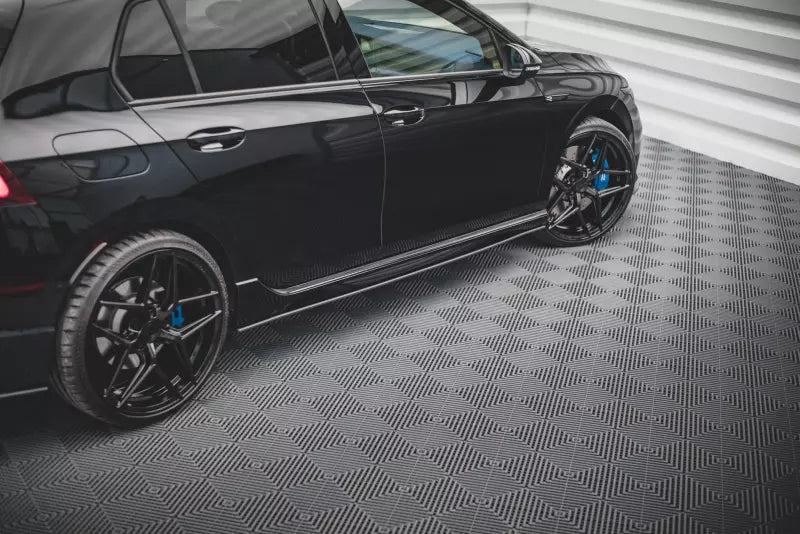 Maxton Design Street Pro Seitenschweller (Paar) für VW Golf 8 R matt schwarz – Ansicht 1