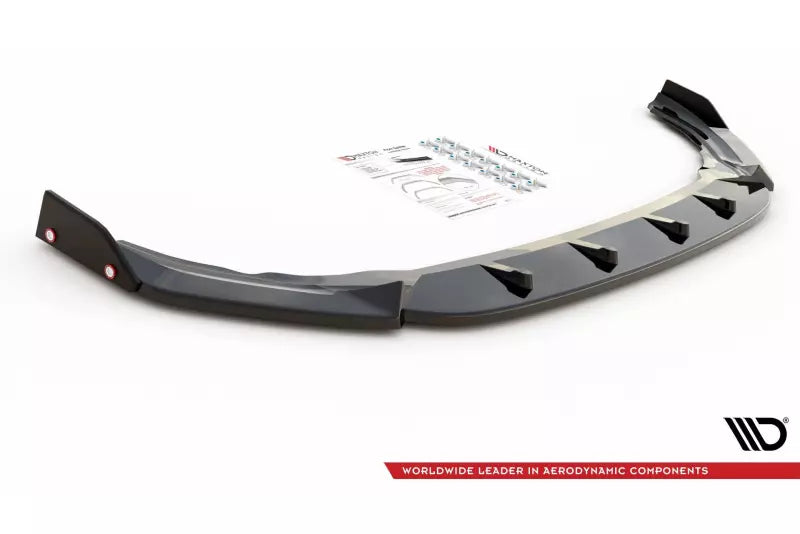 Maxton Design Frontlippe V.2 mit Flaps für VW Golf 8 R Hochglanz schwarz – Ansicht 4