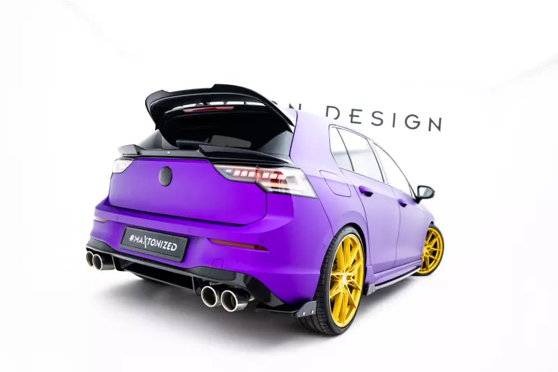 Maxton Design Diffusor Flaps V.2 mit Wings für VW Golf 8 R Hochglanz schwarz – Ansicht 2
