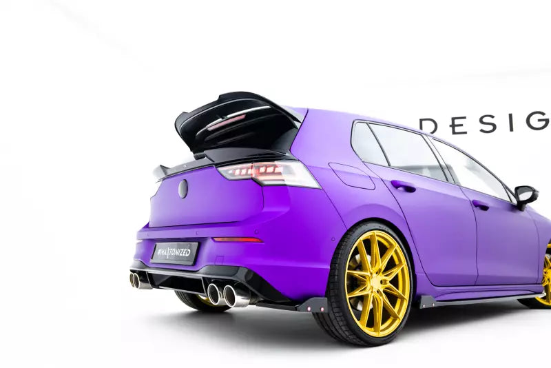 Maxton Design Diffusor Flaps V.2 mit Wings für VW Golf 8 R Hochglanz schwarz – Ansicht 3