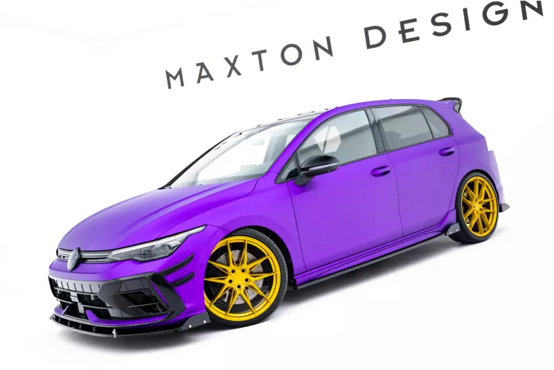 Maxton Design Seitenschweller (Paar) V.2 mit Flaps für VW Golf 8 R Hochglanz schwarz – Ansicht 3