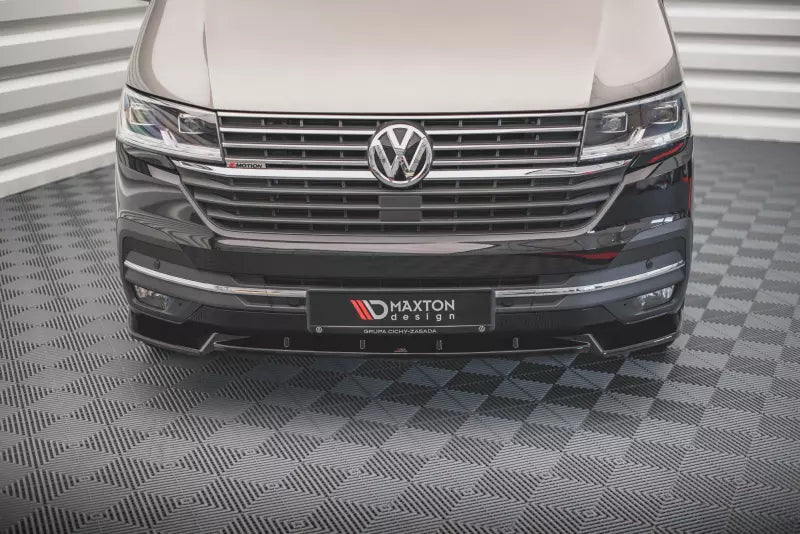 Maxton Design Frontlippe V.1 für VW T6 Facelift Hochglanz schwarz – Ansicht 2