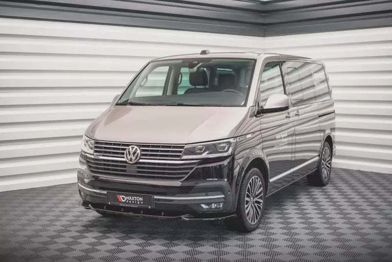 Maxton Design Frontlippe V.2 für VW T6 Facelift Hochglanz schwarz – Ansicht 1