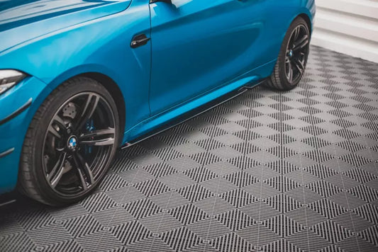 Maxton Design Seitenschweller (Paar) V.2 für BMW M2 F87 Hochglanz schwarz – Ansicht 1