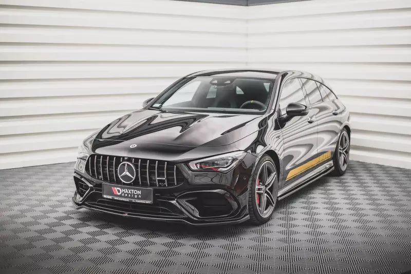Maxton Design Frontlippe V.1 für Mercedes CLA 45 AMG Aero C118 Hochglanz schwarz – Ansicht 1