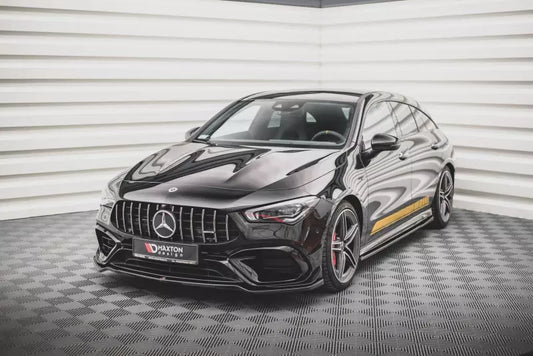 Maxton Design Frontlippe V.1 für Mercedes CLA 45 AMG Aero C118 Hochglanz schwarz – Ansicht 1