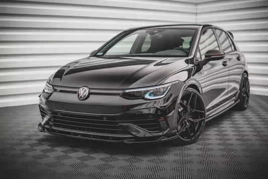 Maxton Design Frontlippe V.4 für VW Golf 8 R Hochglanz schwarz – Ansicht 1