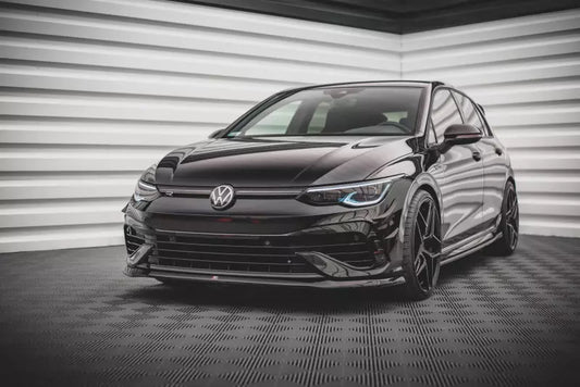 Maxton Design Frontlippe V.5 für VW Golf 8 R Hochglanz schwarz – Ansicht 1