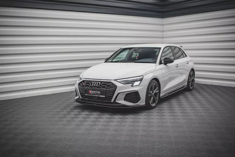 Maxton Design Frontlippe V.1 für Audi S3 / A3 S-Line 8Y Hochglanz schwarz – Ansicht 1