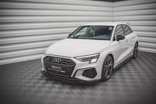 Maxton Design Frontlippe V.2 für Audi S3 / A3 S-Line 8Y Hochglanz schwarz – Ansicht 1