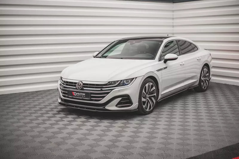 Maxton Design Frontlippe V.2 für VW Arteon R-Line Facelift Hochglanz schwarz – Ansicht 1