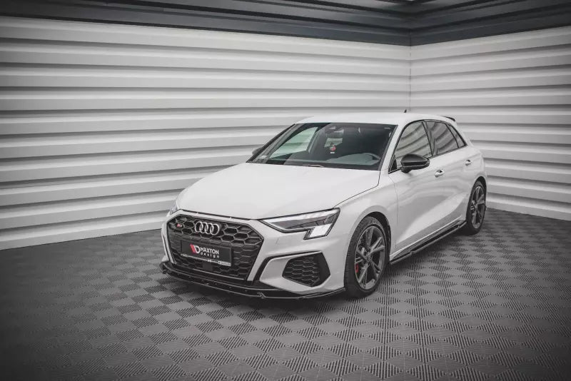 Maxton Design Frontlippe V.3 für Audi S3 / A3 S-Line 8Y Hochglanz schwarz – Ansicht 1