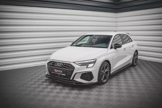 Maxton Design Frontlippe V.3 für Audi S3 / A3 S-Line 8Y Hochglanz schwarz – Ansicht 1