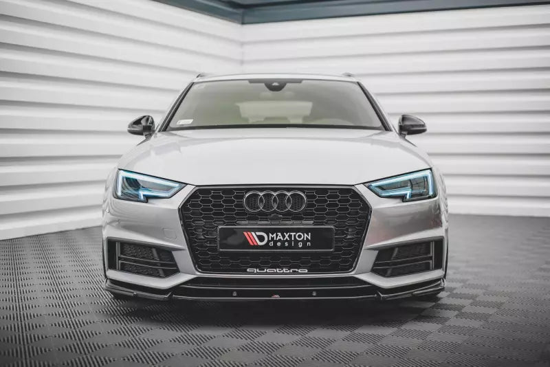 Maxton Design Frontlippe V.3 für Audi S4 / A4 S-Line B9 Hochglanz schwarz – Ansicht 1