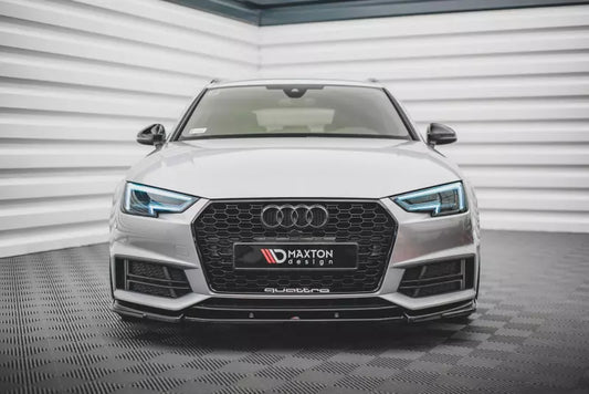 Maxton Design Frontlippe V.3 für Audi S4 / A4 S-Line B9 Hochglanz schwarz – Ansicht 1