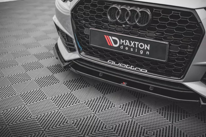 Maxton Design Frontlippe V.3 für Audi S4 / A4 S-Line B9 Hochglanz schwarz – Ansicht 2