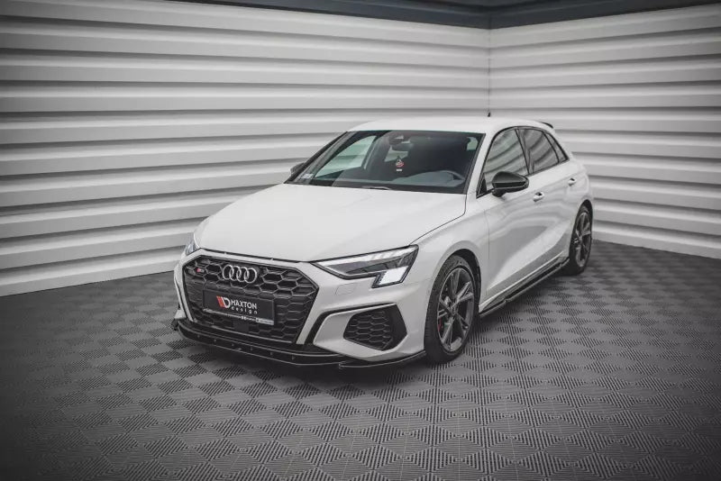 Maxton Design Frontlippe V.4 für Audi S3 / A3 S-Line 8Y Hochglanz schwarz – Ansicht 1